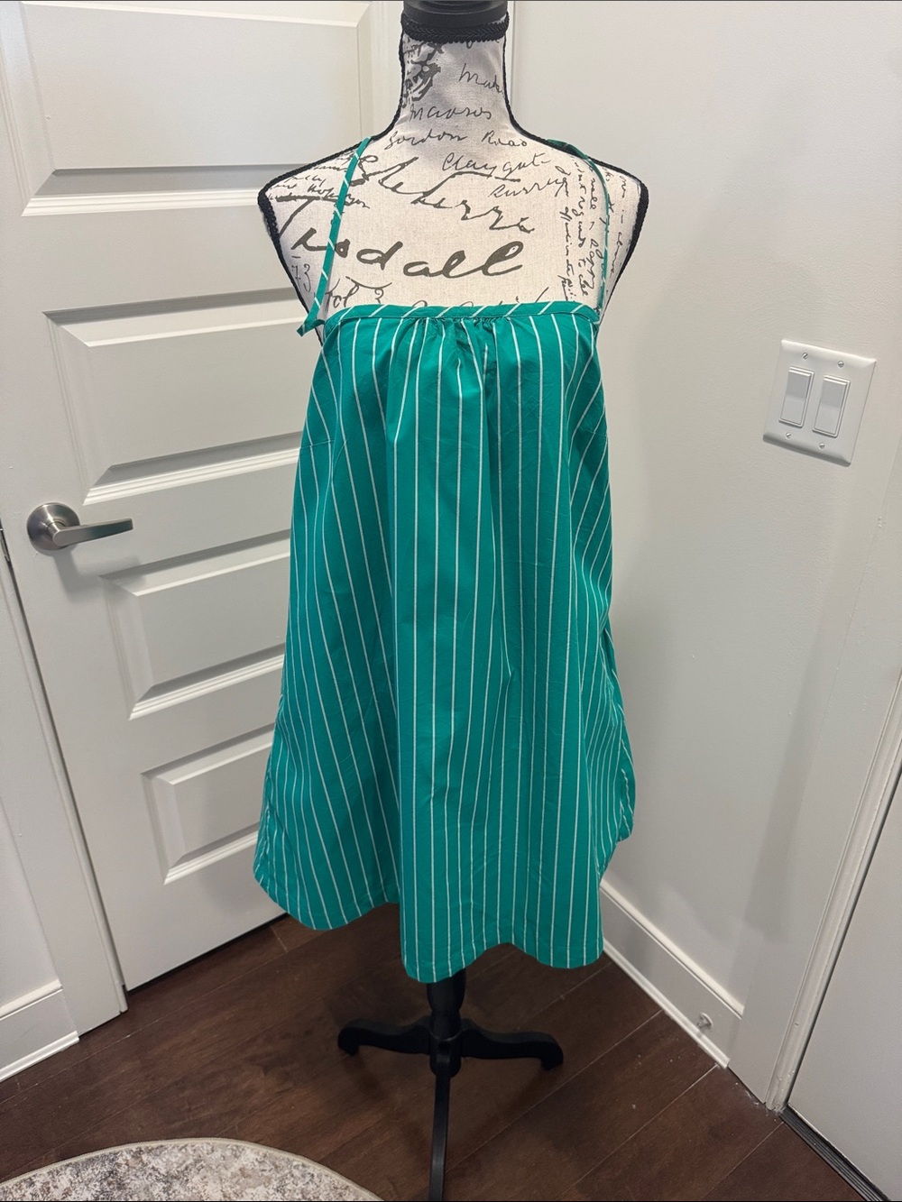 a new day Teal and White Striped Halter Sundress